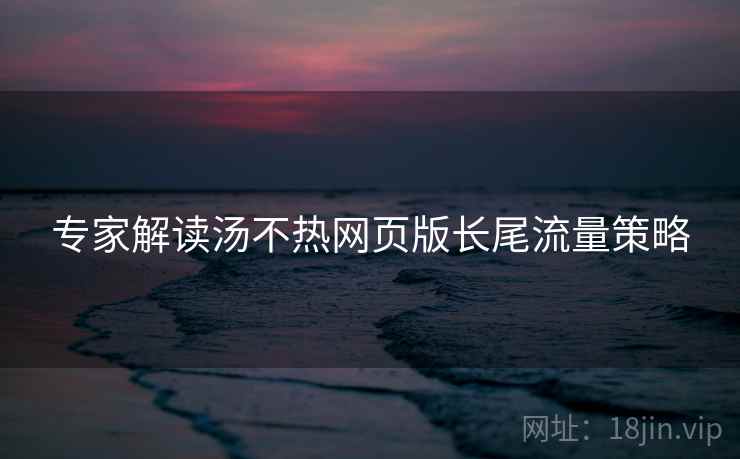 专家解读汤不热网页版长尾流量策略